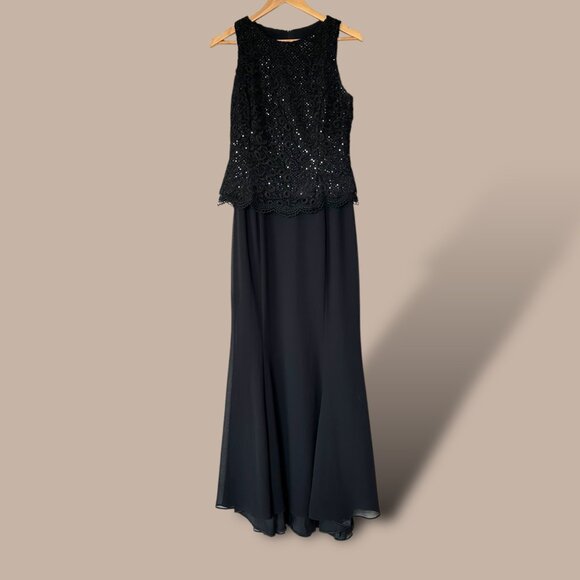 Jessica McClintock Dresses & Skirts - Jessica McClintock Black Sleeveless Maxi Dress Size 10 Formal Prom Wedding MOB
